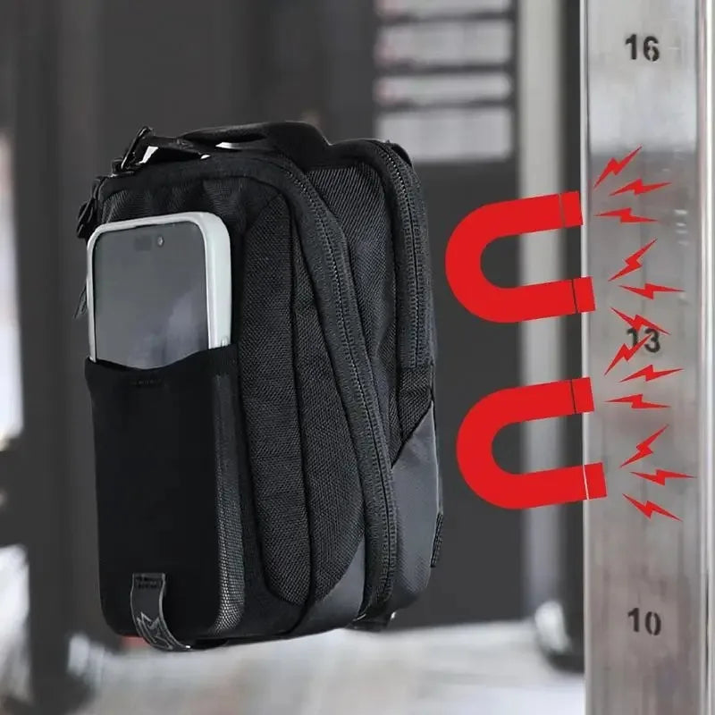 Unisex Magnetic Gym Phone Sling Bag Sport Chest Crossbody Handle Pouch with Earphone Key Water Bottle Organizer for Fitness Floo
